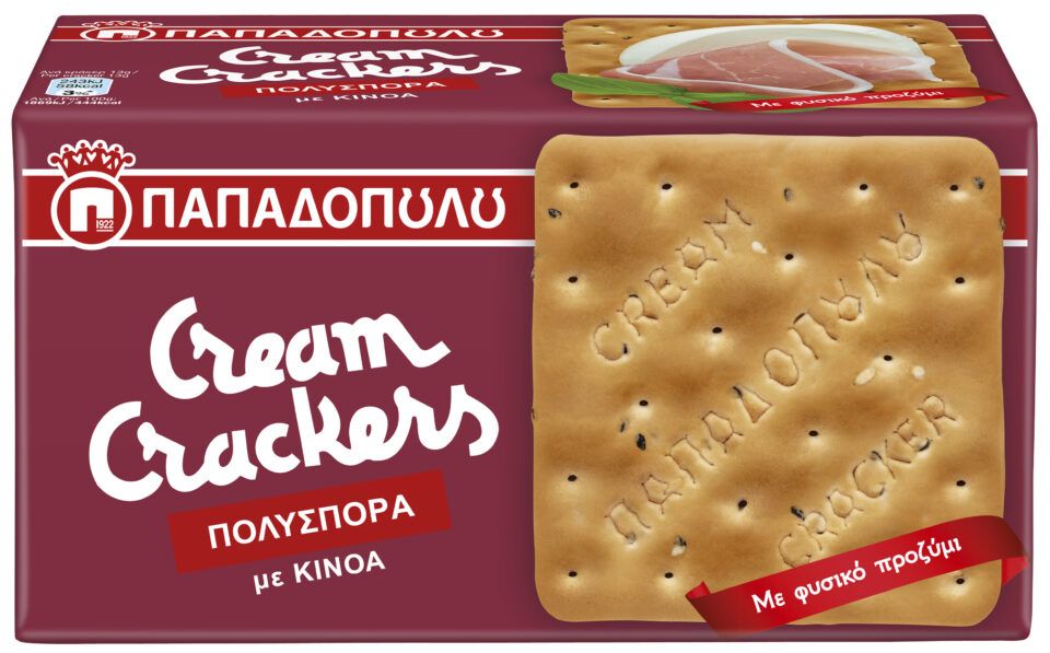 Νέα γεύση Cream Crackers Πολύσπορα από την Ε.Ι. Παπαδόπουλος Α.Ε. - cream crackers
